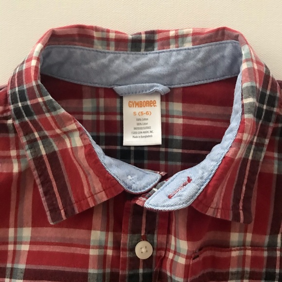 Gymboree Boys 5 6 Red Button Down Shirt - Picture 3 of 3